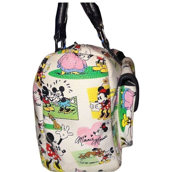 Disney adorable white satchel with black handles and whimsical Disney ca… - Picture 6 of 13